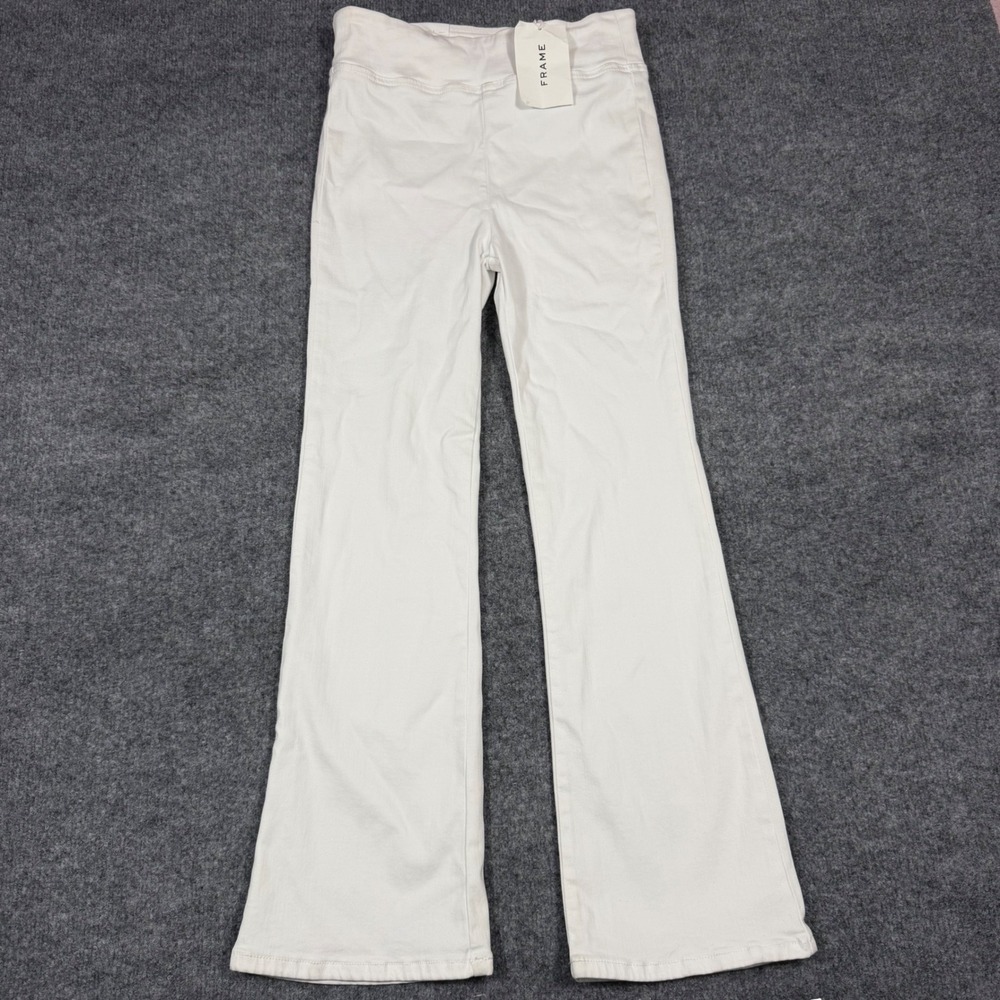 Frame Jetset Crop Mini Boot High Rise Women Size 1  26x26 White Denim NWT $198